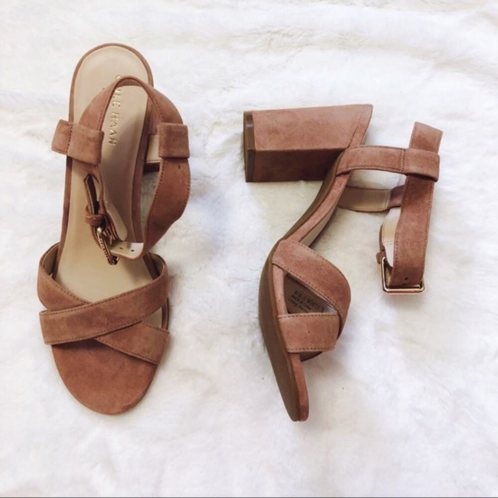 Cole Haan Kadi Mocha Tan Block-Heel Sandals - Picture 6 of 7